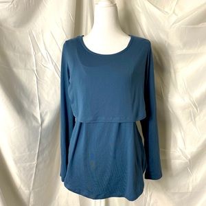 Kindred Bravely Organic Cotton Relaxed Asymmetrical Nursing Long Sleeve T-shirt